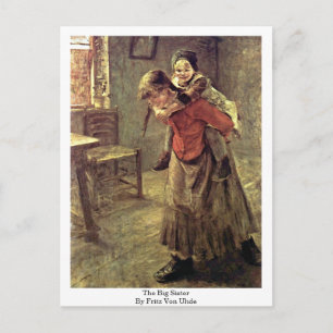 Cartão Postal A Irmã Mais Velha Por Fritz Von Uhde