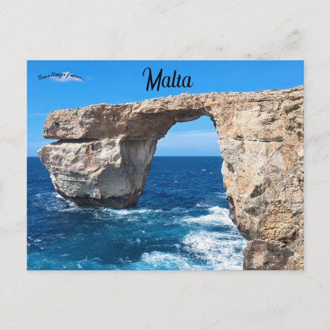 Cartão Postal A Janela Azure Gozo Malta (Frente)