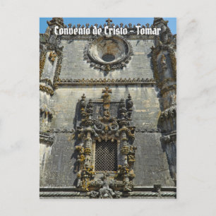 Cartão Postal A janela do Capítulo House em Tomar. Portugal