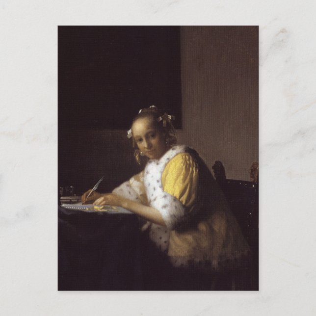 Cartão Postal A Lady Escrevendo (Frente)