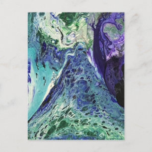 Cartão Postal A Laguna nº 1 pintura em azul, branco, branco