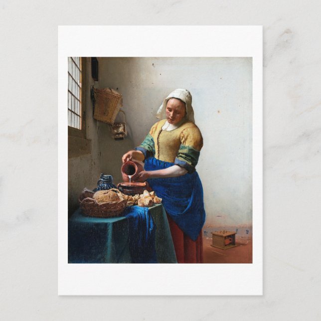 Cartão Postal A Leiteira, Johannes Vermeer, 1657-1658 (Frente)