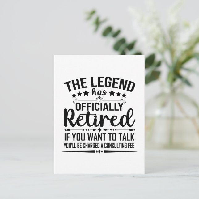 Cartão Postal A lenda aposentou oficialmente a aposentadoria fuu (Em pé/Frente)
