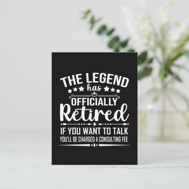 Cartão Postal A lenda aposentou oficialmente a aposentadoria fuu (Em pé/Frente)
