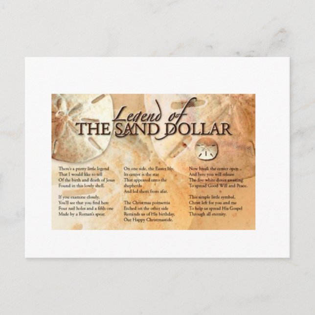 Cartão Postal A lenda do Dólar da Areia (Frente)