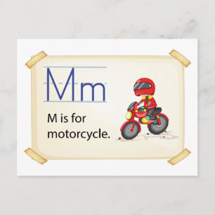 Cartão Postal A letra M para o motociclo