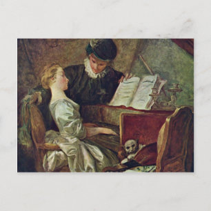 Cartão Postal A Lição De Música, Por Fragonard, Jean-Honoré (Mel