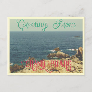 Cartão Postal A linha de costa da praia do Grand Phare Jijel, Ar