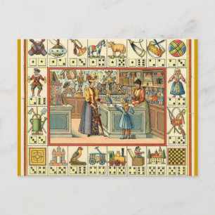 Cartão Postal A loja de brinquedos Vintage em francês