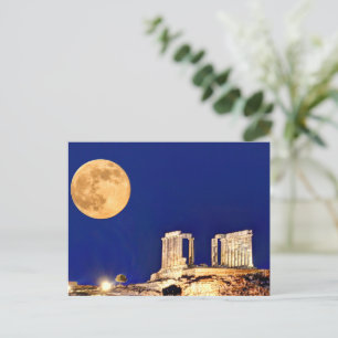 Cartão Postal A lua cheia no templo de Poseidon Sounio