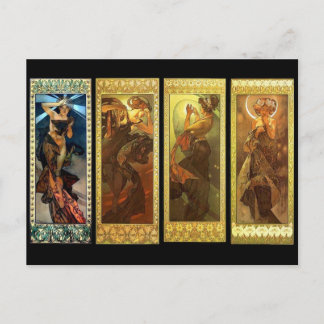 Cartão Postal A Lua e as Estrelas vintage o cartão-postal Mucha