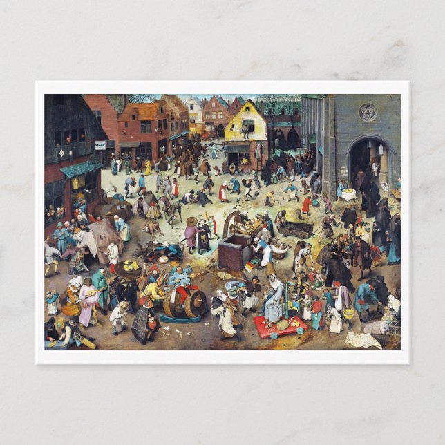 Cartão Postal A luta entre o Carnaval e a Quaresma, Bruegel (Frente)