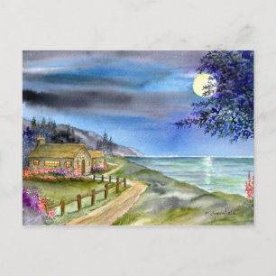 Cartão Postal À luz da lua de prata