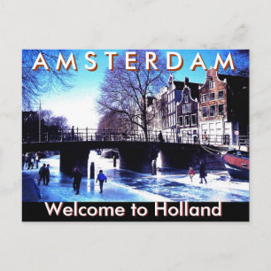 Cartão Postal A M S T E R D A M , Bem-vindo à Holanda por Mojis