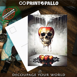 Cartão Postal A Maçã do Pecado com caveira 