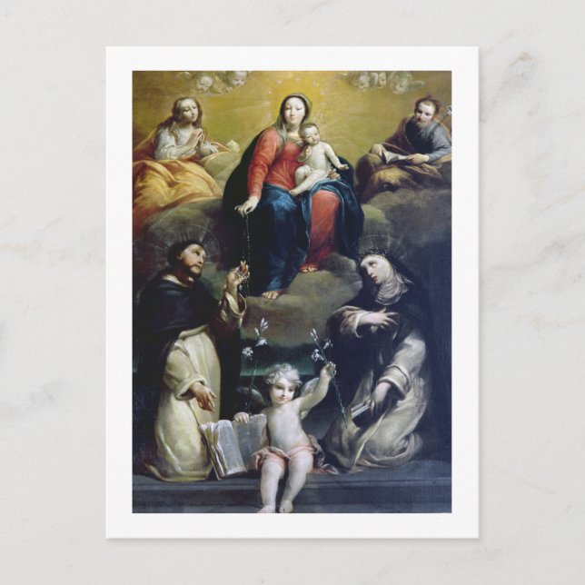 Cartão Postal A Madona do Rosário com SS Dominic, Catheri (Frente)