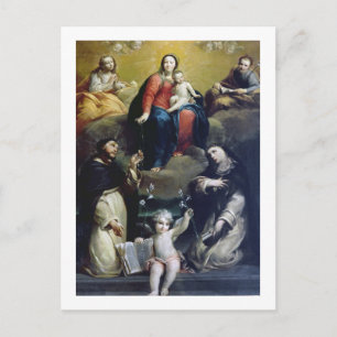 Cartão Postal A Madona do Rosário com SS Dominic, Catheri
