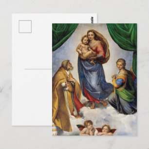 Cartão Postal A Madonna Sixtina Rafael