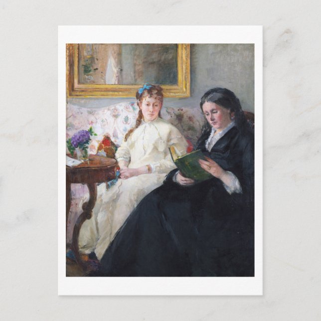 Cartão Postal A Mãe e Irmã do Artista, Berthe Moriso (Frente)