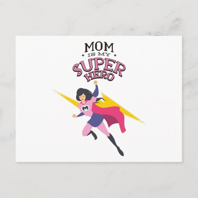 Cartão Postal A mãe é minha super-heroína (Frente)