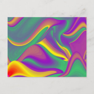 Cartão Postal A Magia das Cores Abstrato 3D Rainbowart