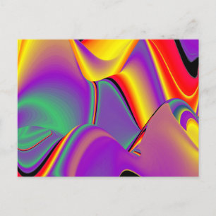 Cartão Postal A magia das cores do Rainbowart Abstrato 3D