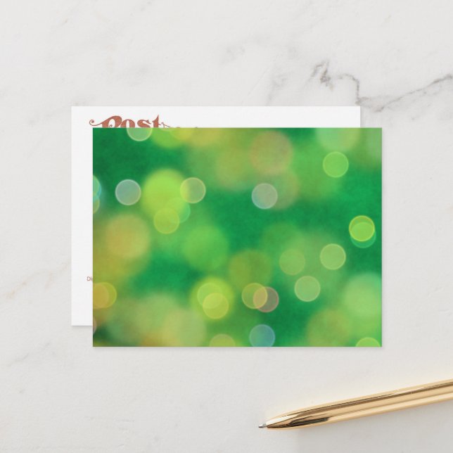 Cartão Postal A Magia do Padrão de Natal (verde) (Frente/Verso In Situ)