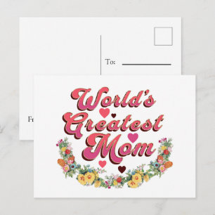 Cartão Postal A maior mãe do mundo Floral