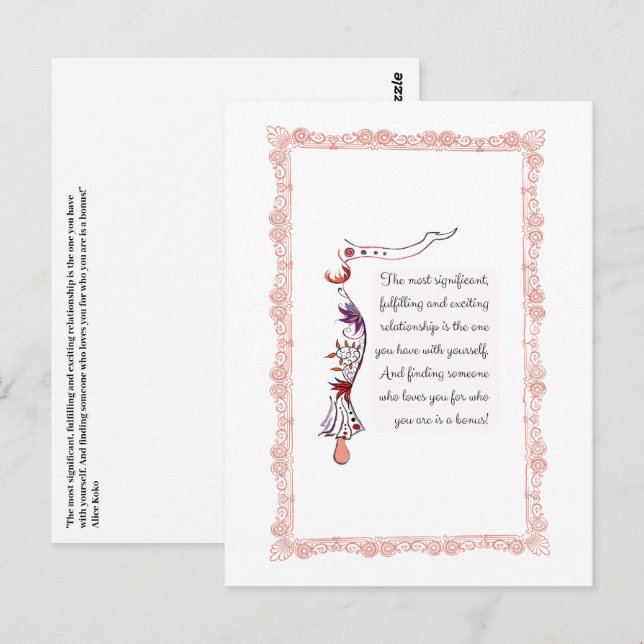 Cartão Postal A mais significativa citação elegante do relaciona (Frente/Verso)