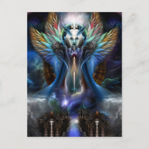 Cartão Postal A Majestade Eterna Do Retrato Fractal De Thera