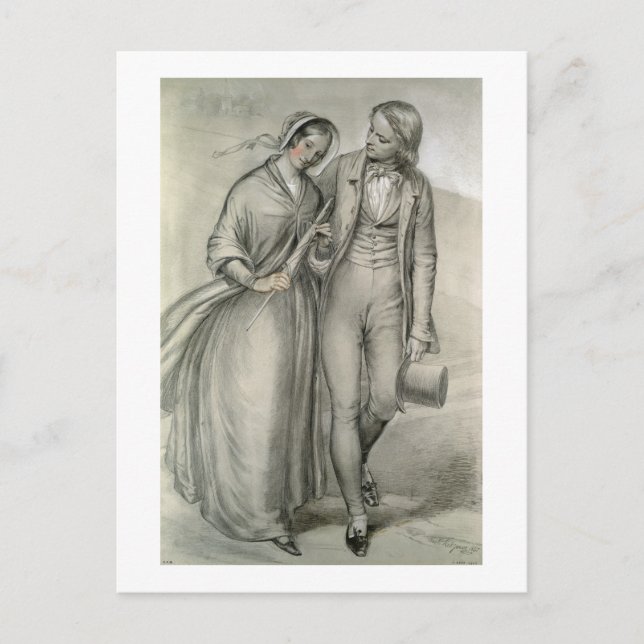 Cartão Postal A manhã do casamento - A partida, c.1846 (Frente)