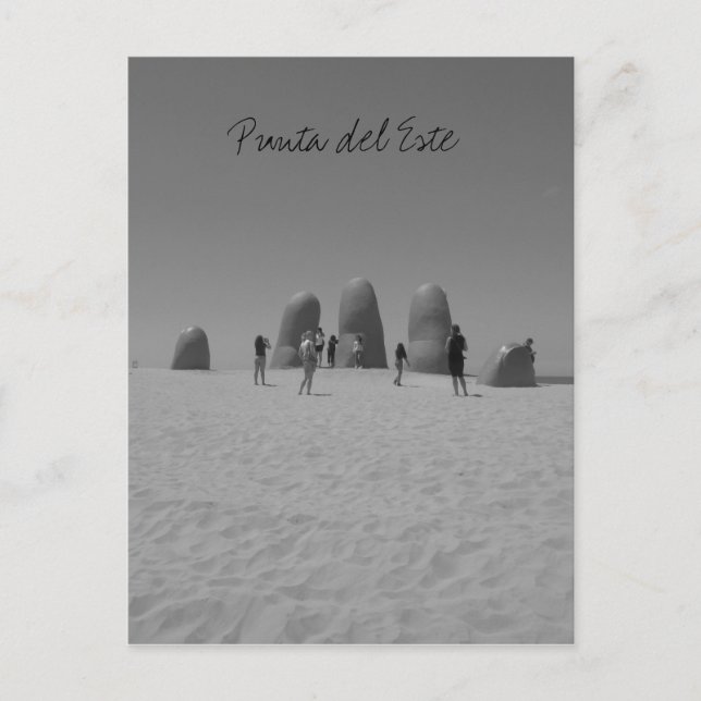 Cartão Postal a mano punta preto e branco (Frente)