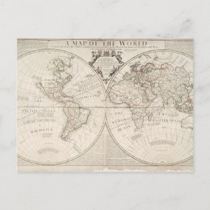 Cartão Postal A Map of the World