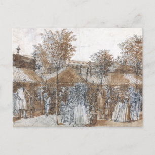 Cartão Postal A Marcha Real do Jardim Palais em 1787