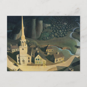 Cartão Postal A Meia-Noite De Paul Revere Por Grant Wood