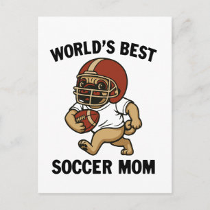 CARTÃO POSTAL A MELHOR MÃE DE FUTSAL DO MUNDO - JOGADORA PUG