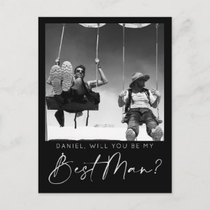 Cartão Postal A melhor placa de proposta de homem com script mín