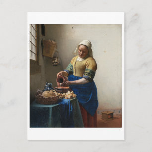 Cartão Postal A Milkmaid de Johannes Vermeer