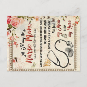 Cartão Postal À Minha Enfermeira Mãe Presente, Carta De Amor F