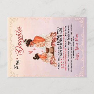 Cartão Postal À Minha Filha Presente, Filha E Mãe, Carta De Amor