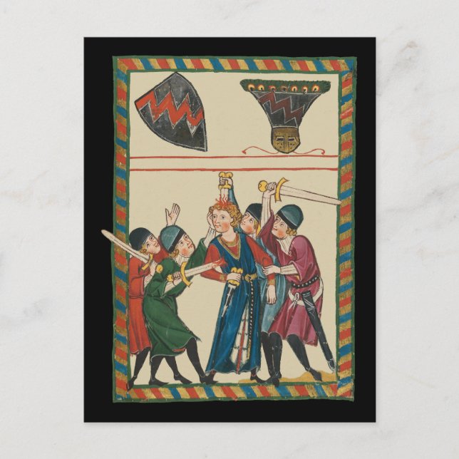 Cartão Postal A Morte De Reinmar von Brennenberg Arte Medieval (Frente)