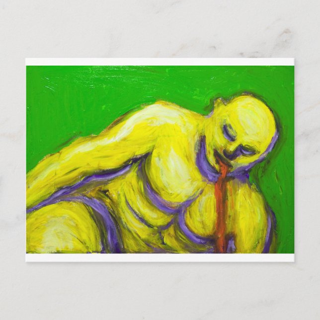 Cartão Postal A morte de Sócrates (retrato expressionista) (Frente)