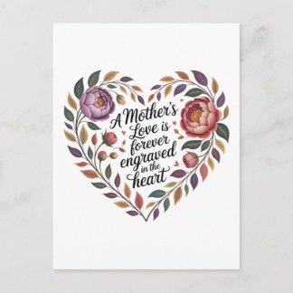 Cartão Postal A Mother's Love Is Forever Engraved In The Heart