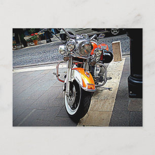 Cartão Postal A moto laranja