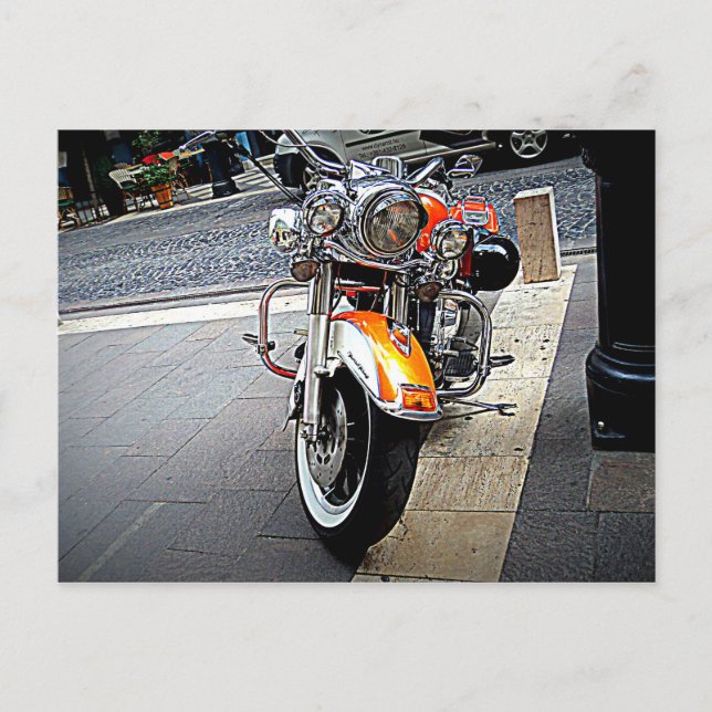 Cartão Postal A moto laranja (Frente)
