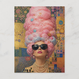 Cartão Postal A Mulher Com Cabelo de Algodão Doce