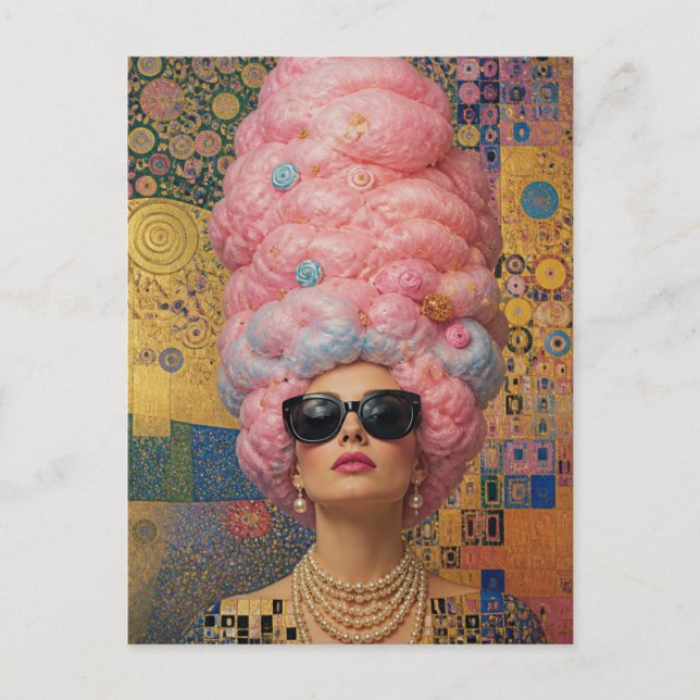 Cartão Postal A Mulher Com Cabelo de Algodão Doce (Frente)