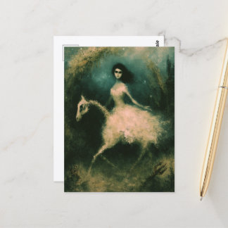 Cartão Postal A Mulher e Seu Cavalo-Marinho Esquelético