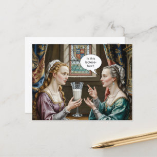 Cartão Postal A Mulher Engraçada Perguntou Se Esta Lactose Está 