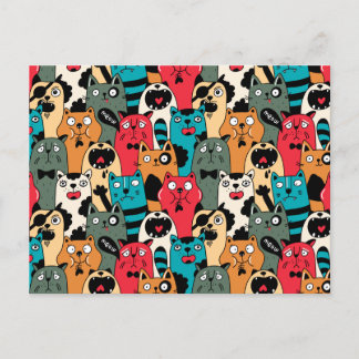 Cartão Postal A multidão de gatos